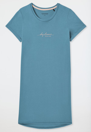 Sleepshirt kurzarm Print blaugrau - Casual Essentials