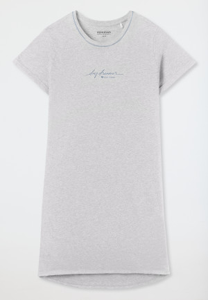 Sleepshirt short sleeve print gray melange - Casual Essentials
