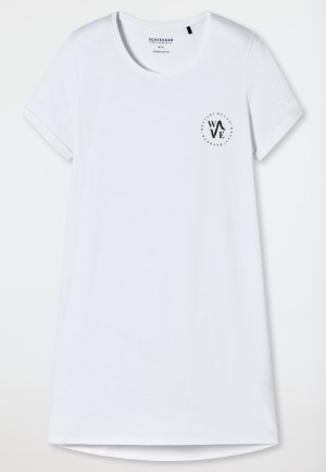 Sleep shirt short-sleeved print white - Essential Nightwear
