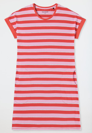 Sleepshirt kurzarm Streifen rot - Casual Essentials