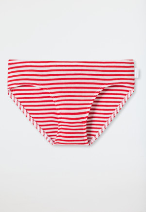 Panties bamboo soft waistband stripes red - Natural Love