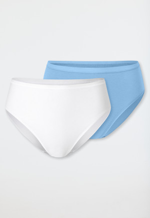 Briefs 2-pack Organic Cotton white/light blue - 95/5