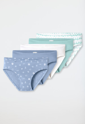 Slips set van 5 golven schelpen meerkleurig - 95/5