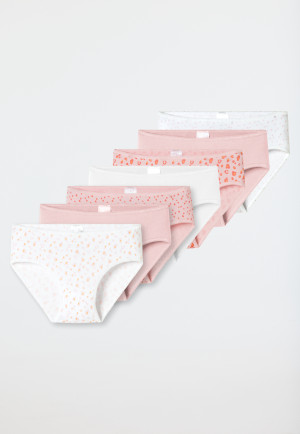 Lot de 7 culottes en coton bio taille douce coeur imprimé léopard multicolore - 95/5