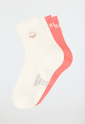 Calzini in confezione da 2 Stay Fresh con gambo medio crema/ rosé - Fashion