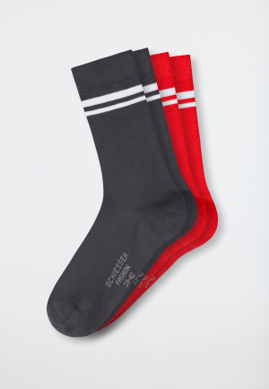 Stay-fresh socks 2-pack medium shaft red/dark grey - Fashion