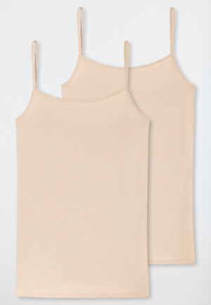 Spaghetti-Top 2er-Pack Organic Cotton sand - 95/5