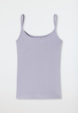 Spaghetti top double rib organic cotton lilac - Pure Rib