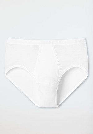 Sport briefs with fly, fine rib, white - Original Classics