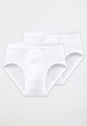 2-pack white sports briefs with a fly - Essentials Feinripp