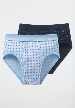 Sports briefs 2-pack white/dark blue patterned - Cotton Essentials