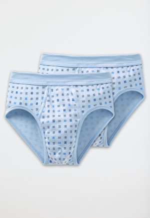 Sportslip met gulp set van 2 stuks lichtblauw geruit - Essentials