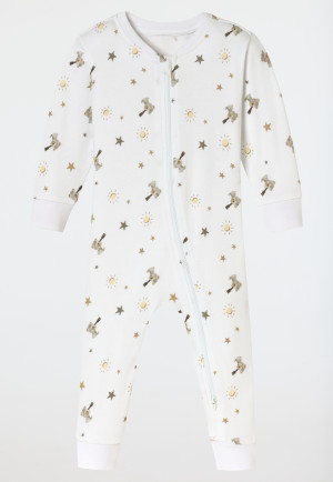 Romper long teddy bears white - Baby