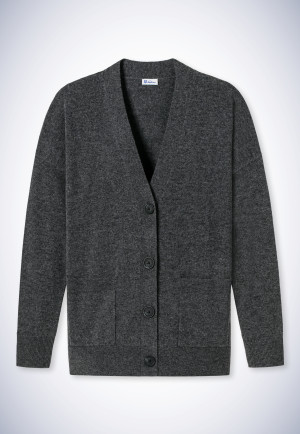 Cardigan lavorato a maglia grigio scuro screziato: Revival Laura