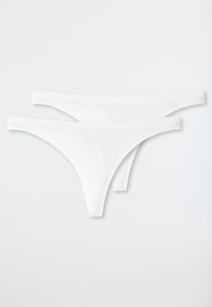 Thong 2-pack organic cotton white - 95/5