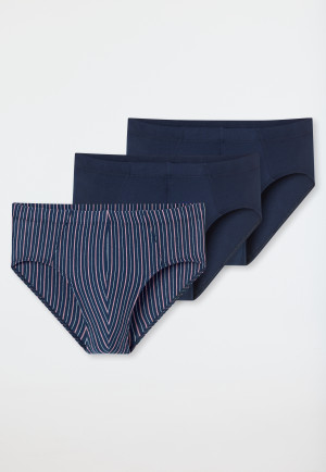 Supermini Slip 3er-Pack Organic Cotton uni/gestreift mehrfarbig - 95/5