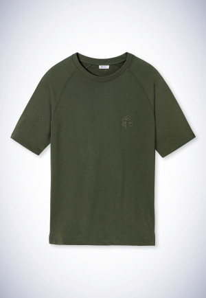 Sweater met korte mouwen, olijfgroen - Revival Friedolin