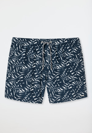 Zwembroek donkerblauw met patroon - Wave Nature