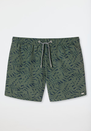 Short de bain olive imprimé - Wave Nature