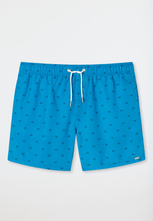 Swim trunks woven fabric aquarium blue patterned - Marineland