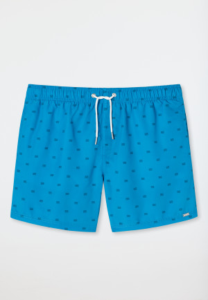 Zwemshort geweven stof aquariumblauw patroon - Marineland