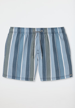 Zwemshort geweven stof blauw-groen gestreept - California Cruise