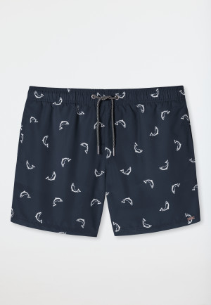 Swimshorts Webware Fische dunkelblau gemustert - Waterworld