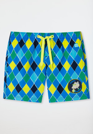Swim shorts woven fabric recycled SPF40+ ethnic rat multicolored - Rat Henry