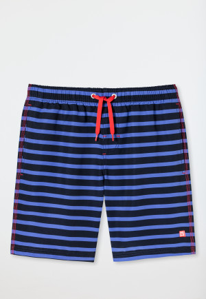 Swim shorts woven fabric recycled SPF40+ stripes dark blue patterned - Diver Stories