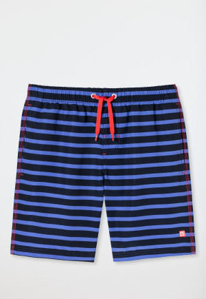 Swimshorts Webware recycelt LSF40+ Ringel dunkelblau gemusert - Diver Stories