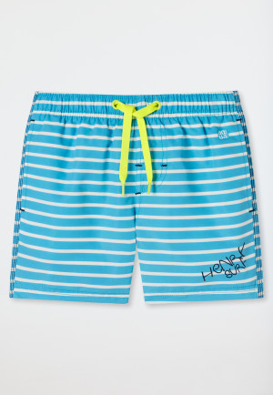 Swim shorts woven fabric recycled SPF40 + stripes light blue - Rat Henry