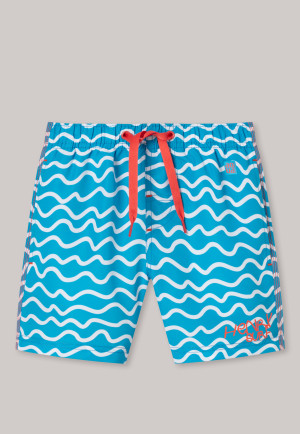 Swim shorts woven fabric recycled SPF40 + waves multicolored - Council Henry