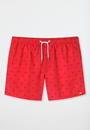 Pantaloncini da bagno in tessuto intrecciato con fantasia di colore rosso - Marineland