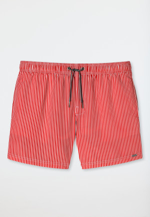Swim trunks woven fabric red striped - Saltwater