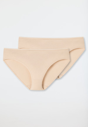 Tai panty 2-pack organic cotton sand - 95/5