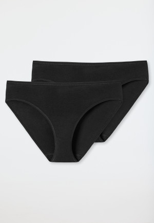 Tai-Slips 2er-Pack Organic Cotton schwarz - 95/5