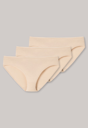 Confezione da 3 slip sgambati da donna di cotone biologico sabbia - 95/5