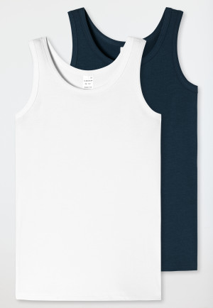 Tank tops 2-pack organic cotton dark blue/white - 95/5