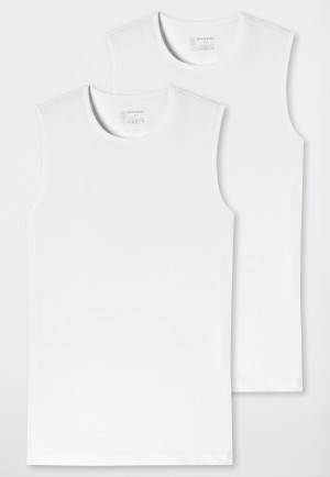 Tank tops 2-pack organic cotton round neck white - 95/5