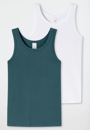 Débardeurs Lot de 2 vert/ blanc - 95/5