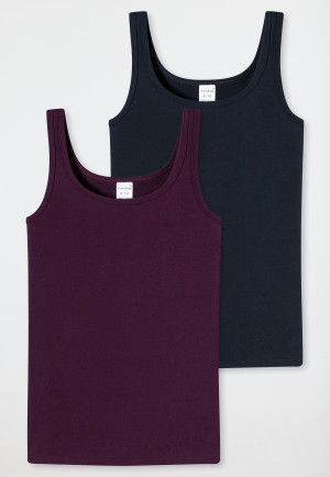 Top 2er-Pack Organic Cotton nachtblau/ beere - 95/5