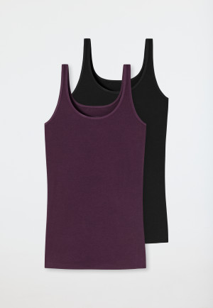 Top 2er-Pack Organic Cotton schwarz/ lila - 95/5 Organic