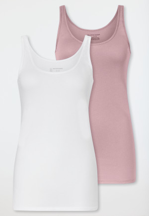 Top 2-pack Organic Cotton white/ soft pink - 95/5
