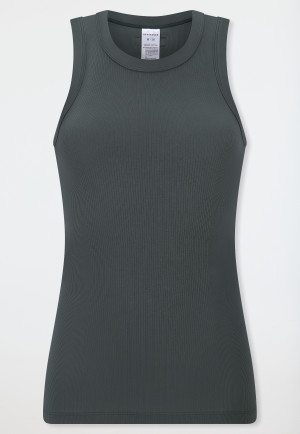 Topje in fijnrib donkergroen - Revival Paula