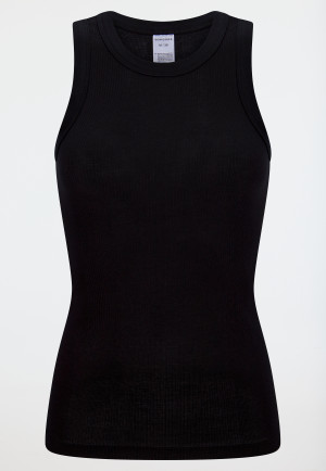 Chemise à bretelles côtelées noir - Revival Paula