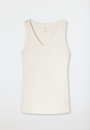 Naturally white fine rib strap top - Naturschönheit