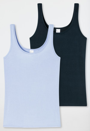 Confezione da 2 top con spalline, nero/lilla - Modal Essentials