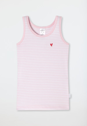 Undershirt bamboo stripes heart rosé - Natural Love