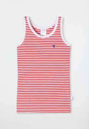 Undershirt bamboo stripes heart red - Natural Love