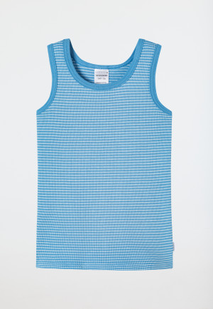 Undershirt double striped light blue - Double Rib